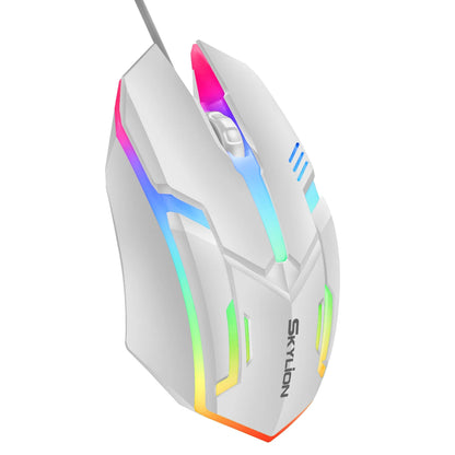 F1 Wired 3 Keys Mouse Colorful Lighting Gaming and Office for Microsoft Windows and Apple IOS System