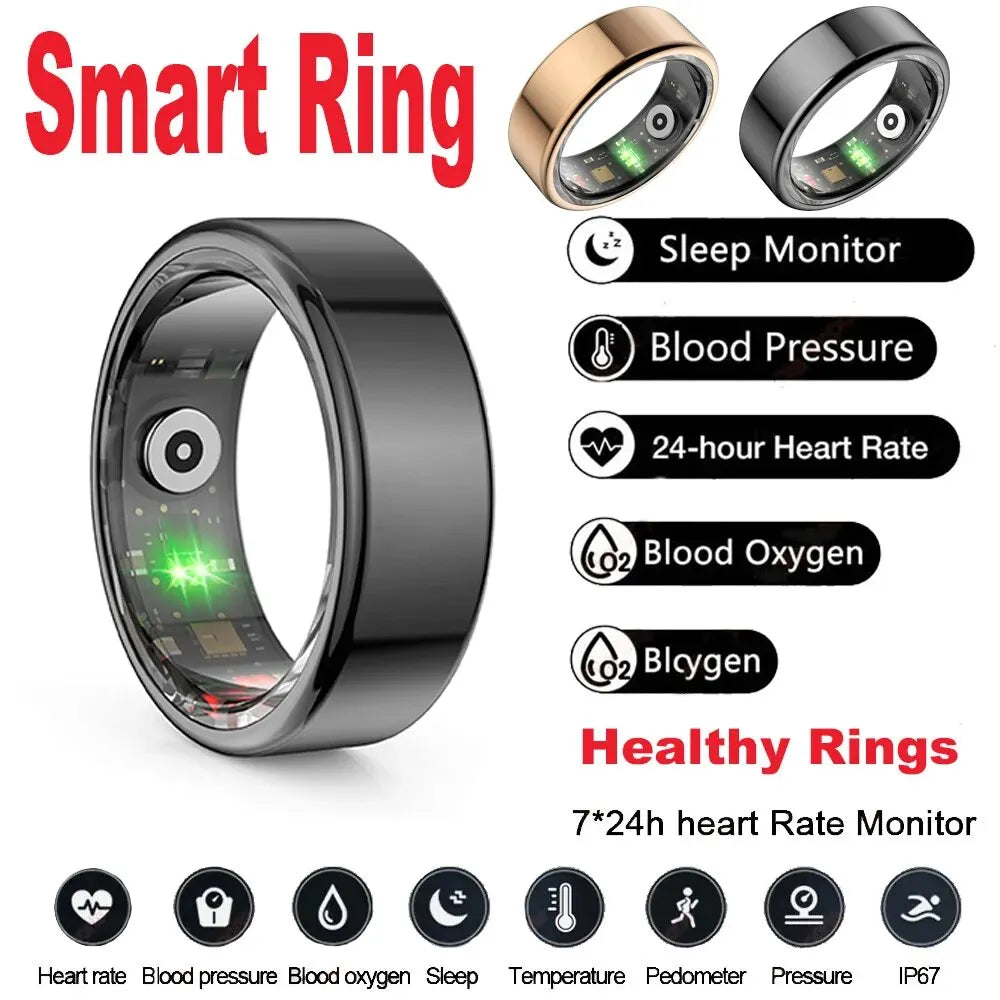 5ATM Waterproof Smart Ring for Men Women Health Monitoring 100+ Sport Modes Fitness Tracking Waterproof Sport Ring Smart 2024New