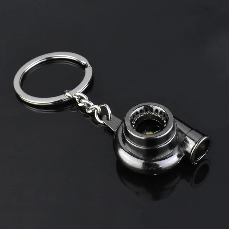 Mini Turbo Turbocharger Keychain Spinning Turbine Key Chain Ring Keyring Keyfob Car Keyring Car Interior Accessories