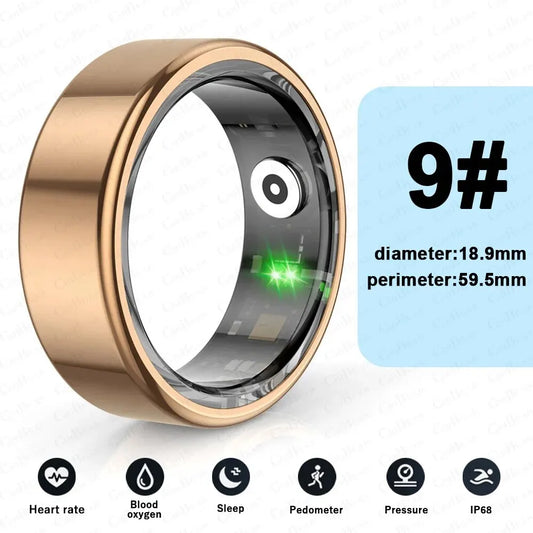 5ATM Waterproof Smart Ring for Men Women Health Monitoring 100+ Sport Modes Fitness Tracking Waterproof Sport Ring Smart 2024New