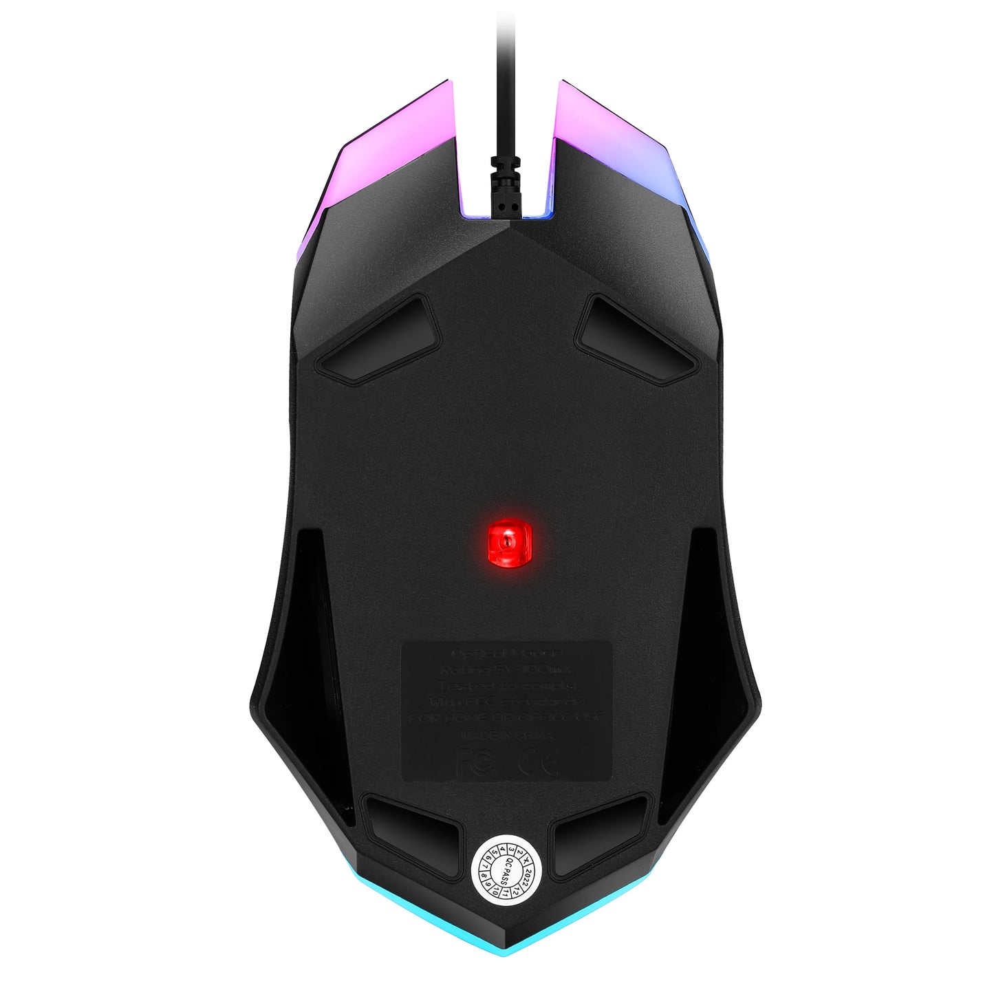 F1 Wired 3 Keys Mouse Colorful Lighting Gaming and Office for Microsoft Windows and Apple IOS System