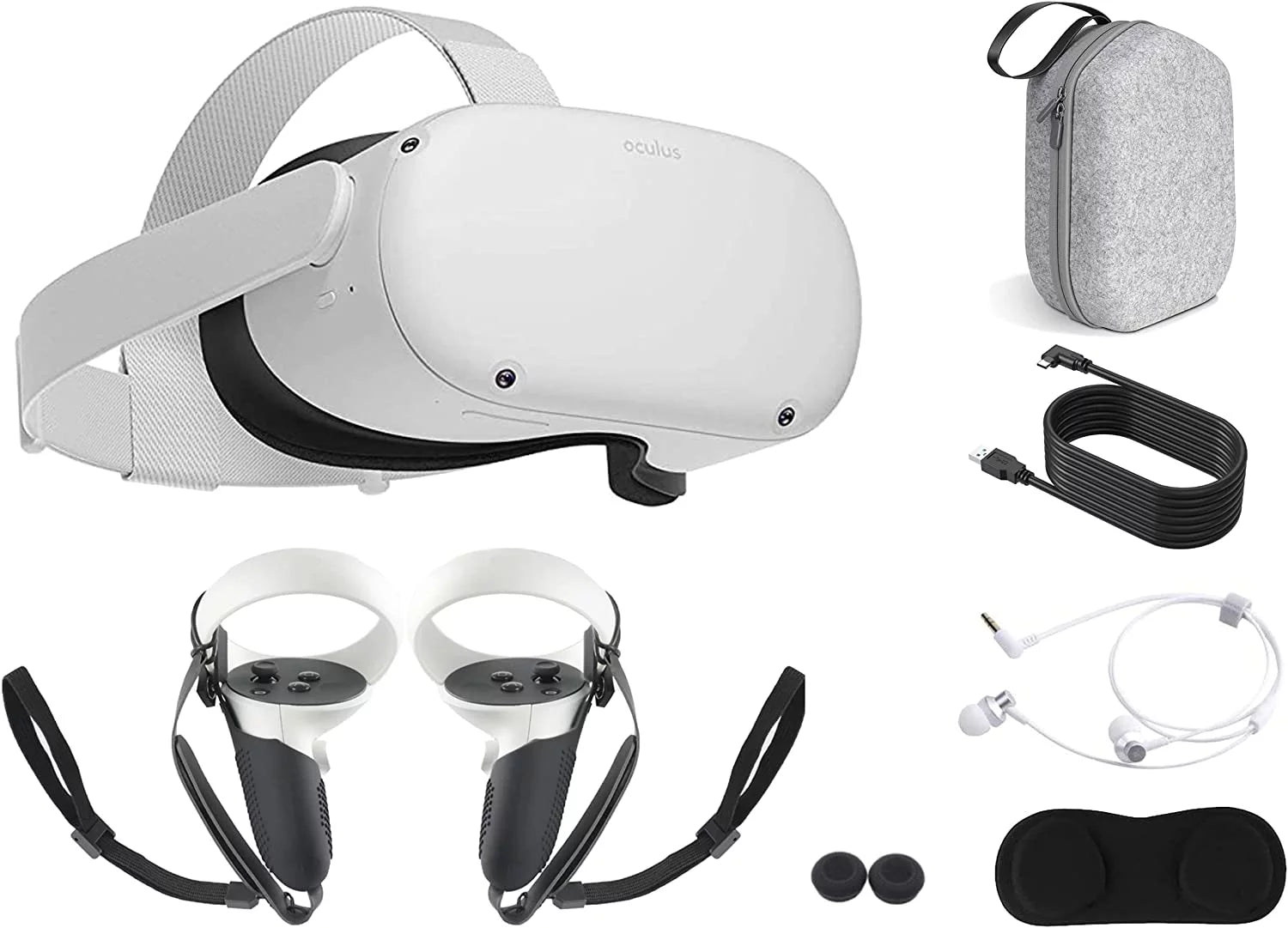 2022  Quest 2 All-In-One VR Headset with Touch Controllers, 256GB SSD, 3D Audio,Holiday Bundle: Marxsol Carrying Case, Earphone,10Ft Link Cable, Grip Cover,Knuckle & Hand Strap Lens Cover